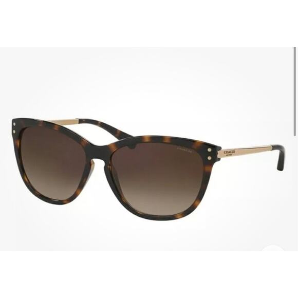 Coach HC8084 (L072 CELIA) Sunglasses 517013 Dark Tortoise‎ / Gold Frame 57 mm - Picture 1 of 9